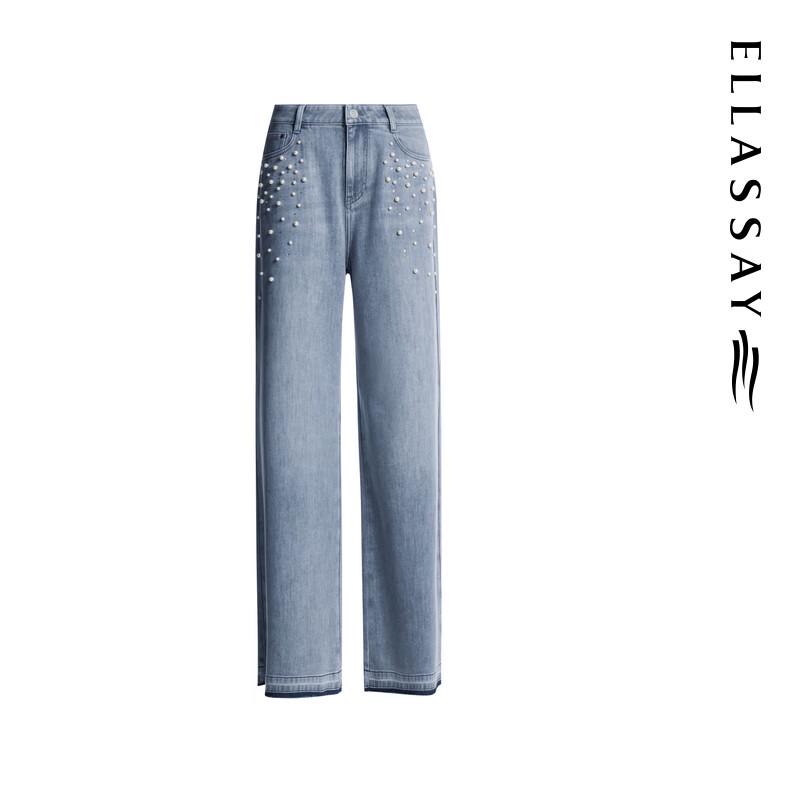 ELLASSAY Женские джинсы из денима с бисером
