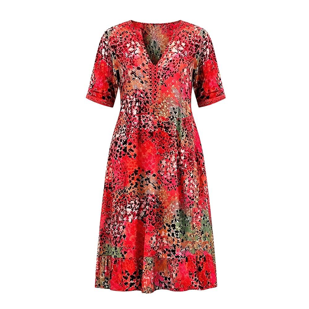 European Women Summer Dress V-Neck Swimsuit Cover Up Dress Fashion Beach Dress Vacation