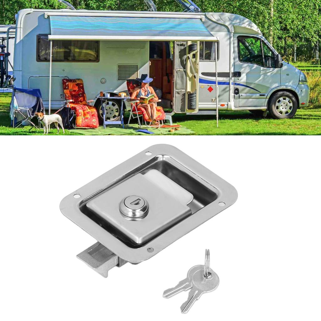 Travel Trailer Lock Travel Trailer Lock Stainless Steel Flush Mount Paddle Handle RV Door for Toolbox Cabinet Electric Box