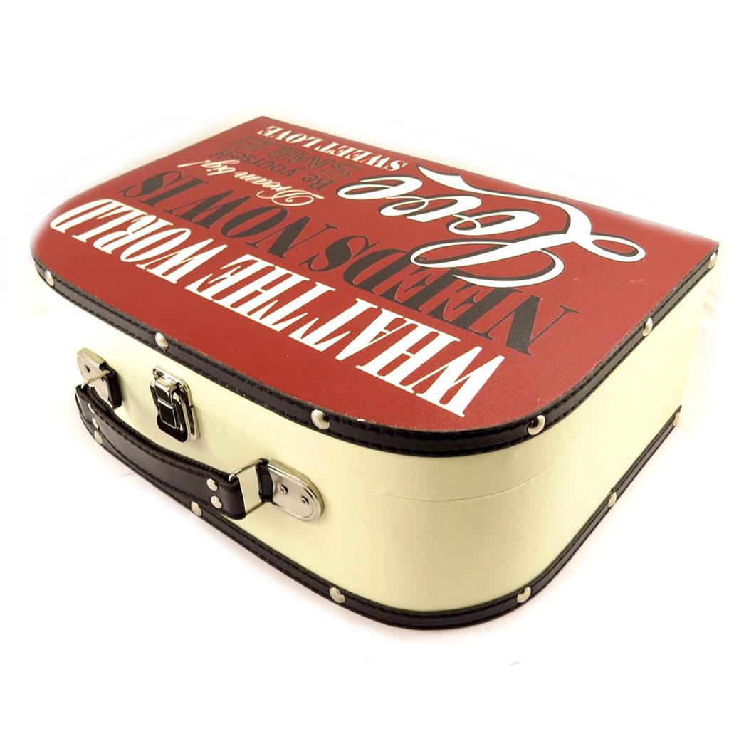 Les Trésors De Lily [L1953] - Набор из 2 деревянных чемоданов 'Love Sweet Love' красно-бежевый.