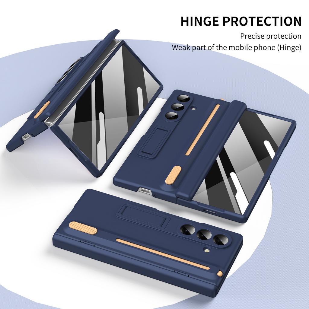 Чехол-подставка для телефона Samsung Galaxy Z Fold7 5G с защитным стеклом для экрана и стилусом