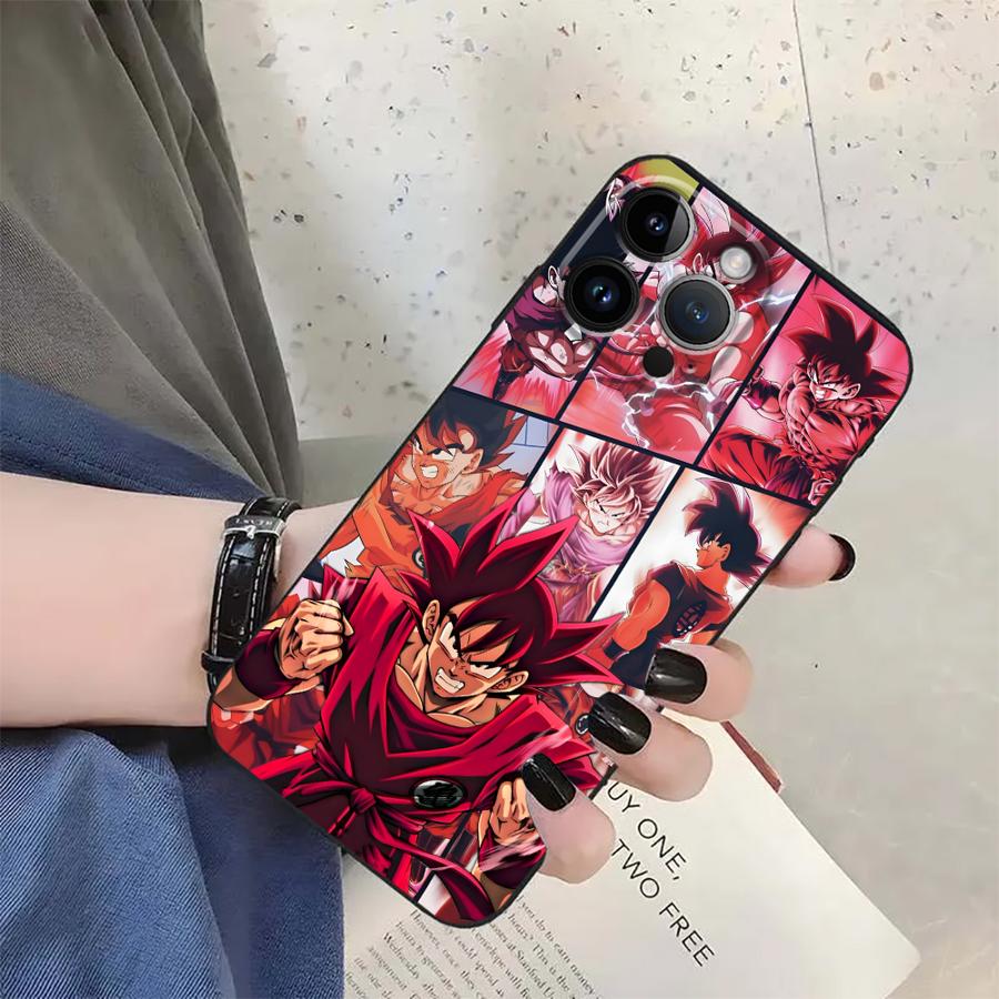 Чехол для iPhone 7 8 XR 13 12 11 17 Pro Max 15 16 14 Plus 17Air XS Max с рисунком Гоку из Dragon Ball, черный, мягкий