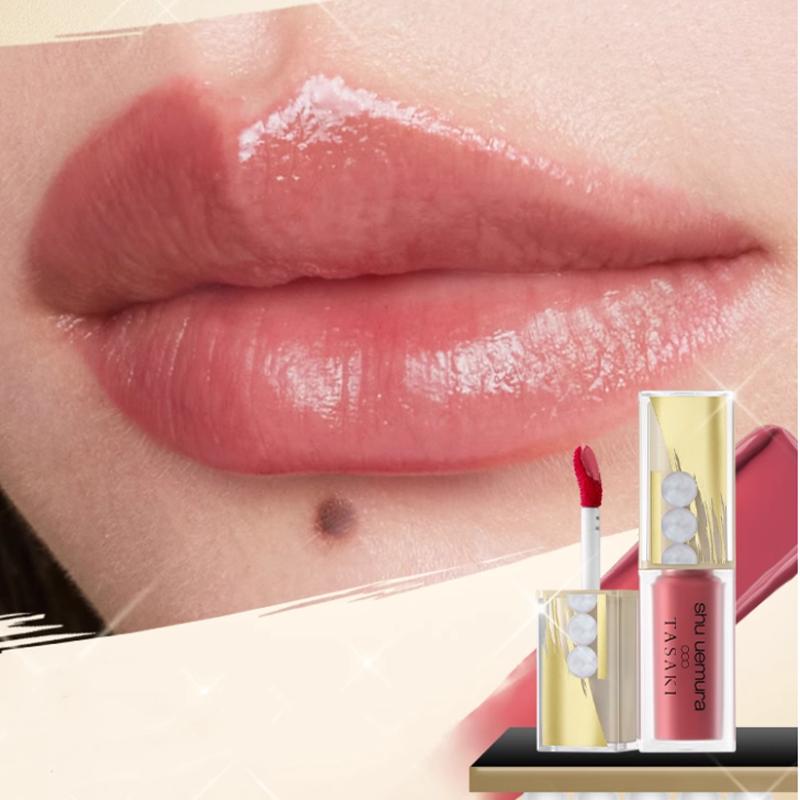 Shu Uemura Рождественская лимитированная серия шелковистый увлажняющий блеск для губ, зеркальный финиш, легко наносится, #pinkpearl