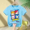 Sonic The Hedgehog Children's Pure Cotton T-Shirt 2026 Cartoon Boys' Round Neck Comfortable Short Sleeve Girls' Breathable Top