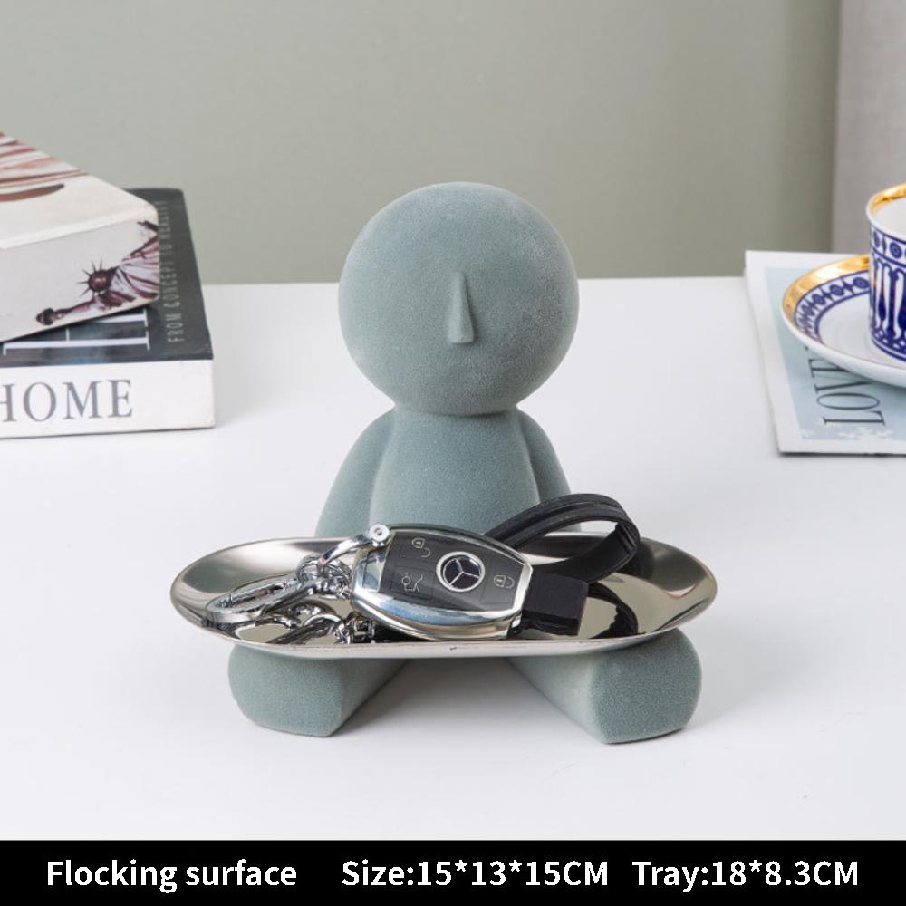 Легкая роскошь ветер бытовые украшения старший чувство рабочего стола флокирование ключ хранения кукла гостиная украшение домашний декор фигурка