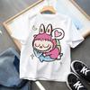 Labubu T-shirts Children Cartoon Cute Short Sleeved Shirt Boys Girls Summer Travel Fashion Clothing White Kids Clothes