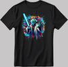 Jedi Master Yoda Splash Art Short Sleeve White-Black Men's / Women's T-Shirt DE535