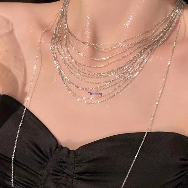 Женское колье-чокер с многослойной кисточкой 2025 года в стиле легкой роскоши - Стильный праздничный аксессуар на ключицу для студенток