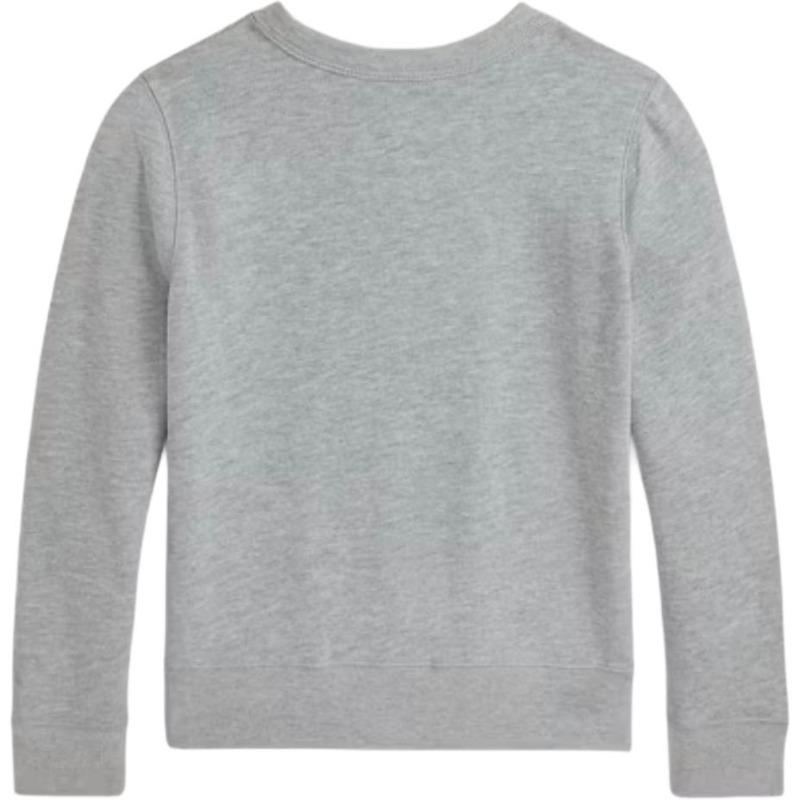 Ralph Lauren FW24 Solid Pony Embroidered Crew Neck Pullover Long Sleeve Sweatshirt Kids Gray 313844839-003