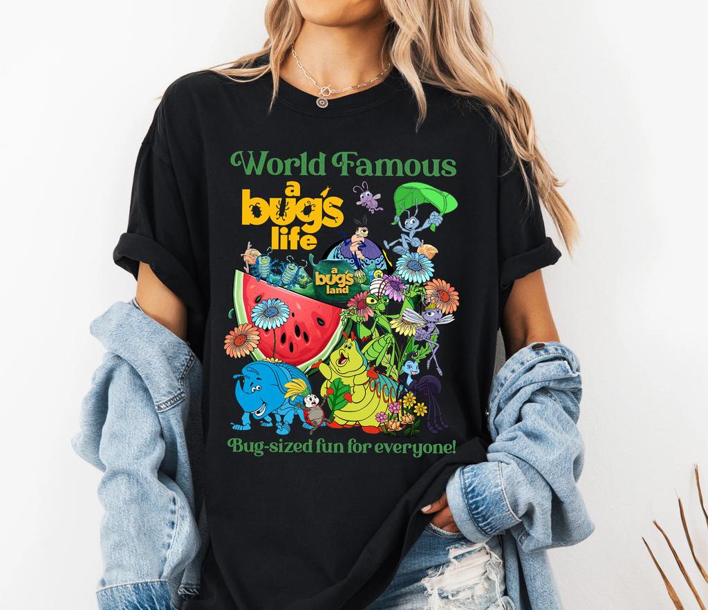 s New Cute Cartoon Bugs Life Group Animation High Quality Printed Unisexs and WoUnisex Short Sleeve Loose Casual TShirt