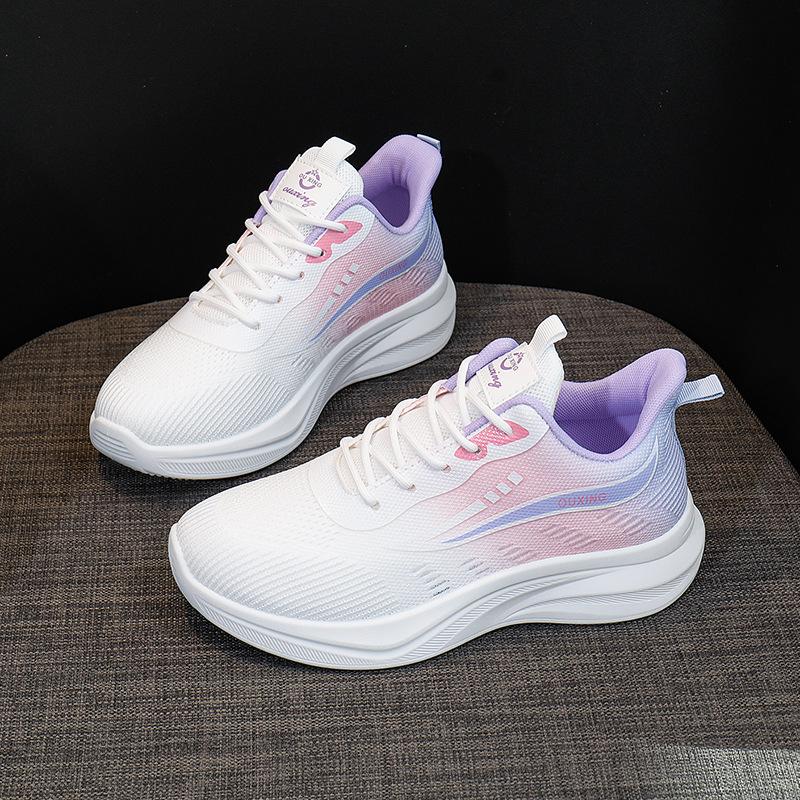 Весна 2025 года, новая корейская версия, дышащая женская обувь с плетением из мух, спортивная обувь для студентов, повседневная обувь FZ6602