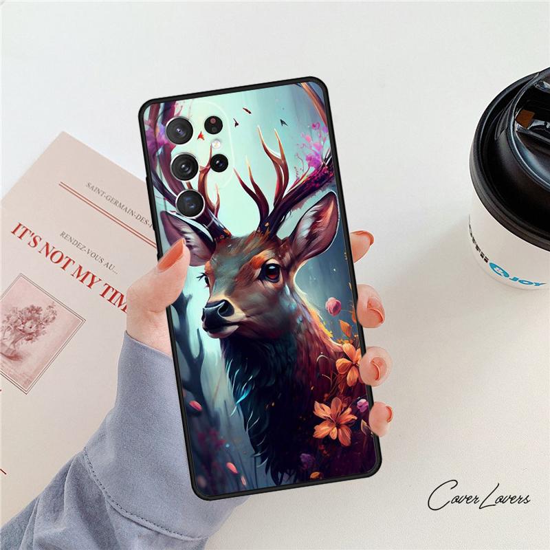 Чехол для телефона с рисунком животного Олень Для Samsung Galaxy S24 S25 S23 S22 Ultra Note 10 20 Plus S20 S21 FE Обложка