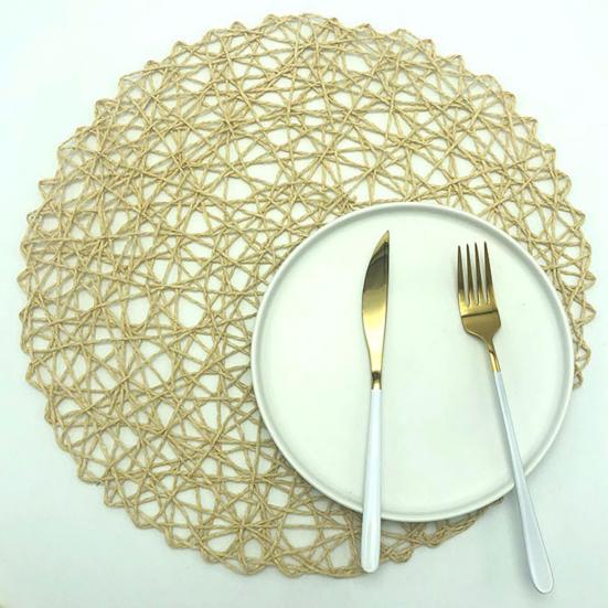 Настольный коврик, экологически чистый для дома, круглый, нескользящий, теплоизоляционный, круглый, подстаканник, стильный, противоскользящий, плотный тканый.