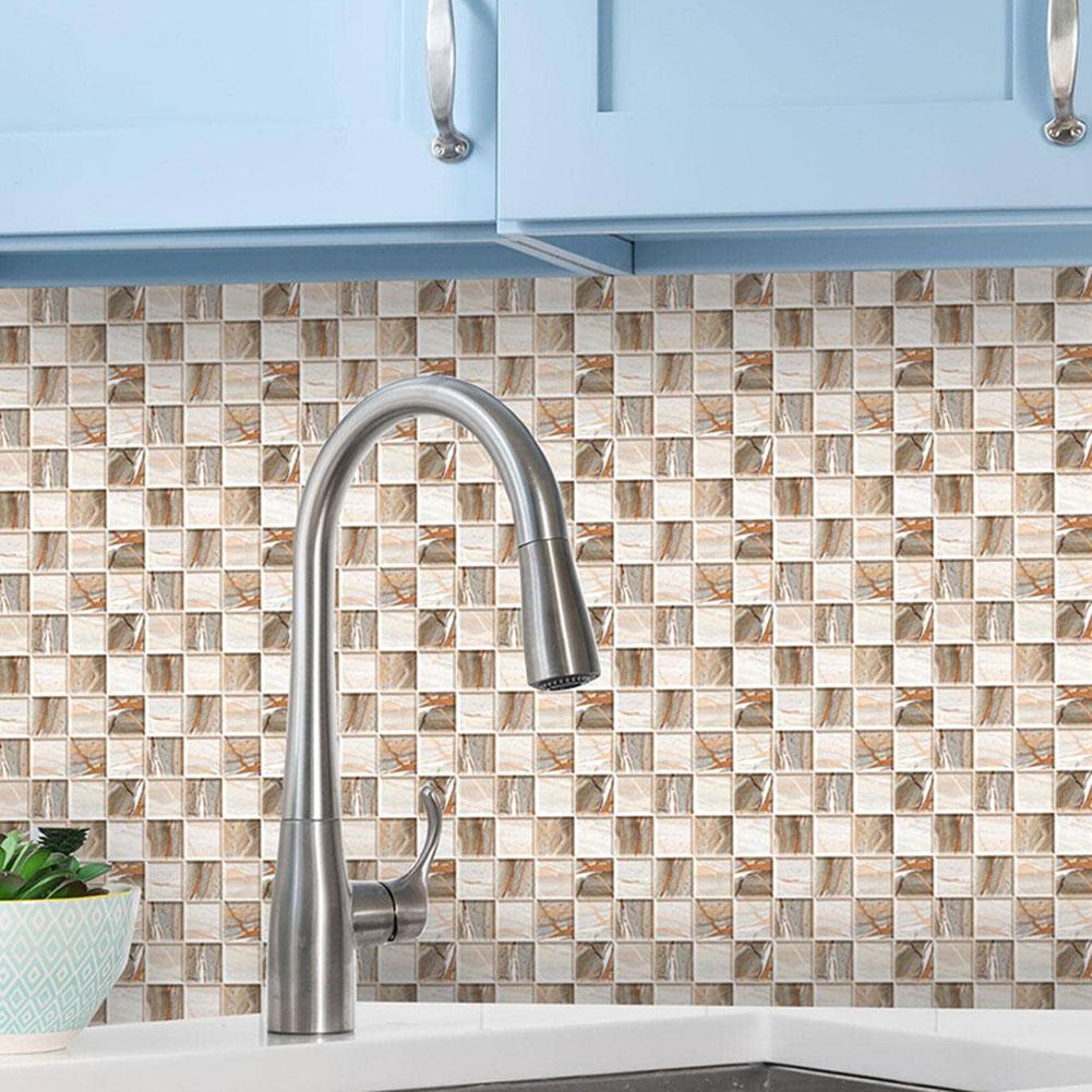 10 шт. Водонепроницаемые декоративные наклейки на плитку ПВХ материал для кухни и ванной комнаты Размер 10*10 см Легкая чистка и установка