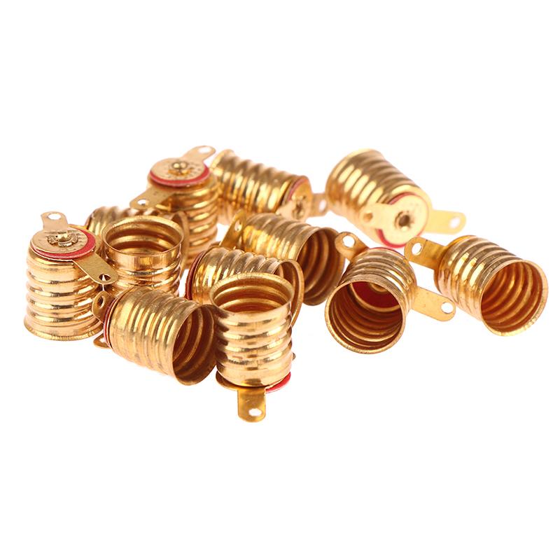 10 шт. E10 Винтовой Тип Медный Патрон для Лампы Лампочка Маленький Электрический Патрон для Лампы-Бусины Домашний Эксперимент Схема Электрические Тестовые Аксессуары