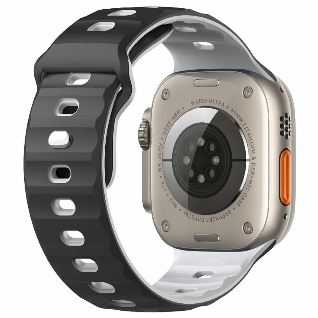 Watch Band for Apple Watch Series 10 Ultra 9 8 7 SE 6 5 4 3 2 1 46mm 49mm 45mm 44mm 42mm Dual Color Silicone Strap