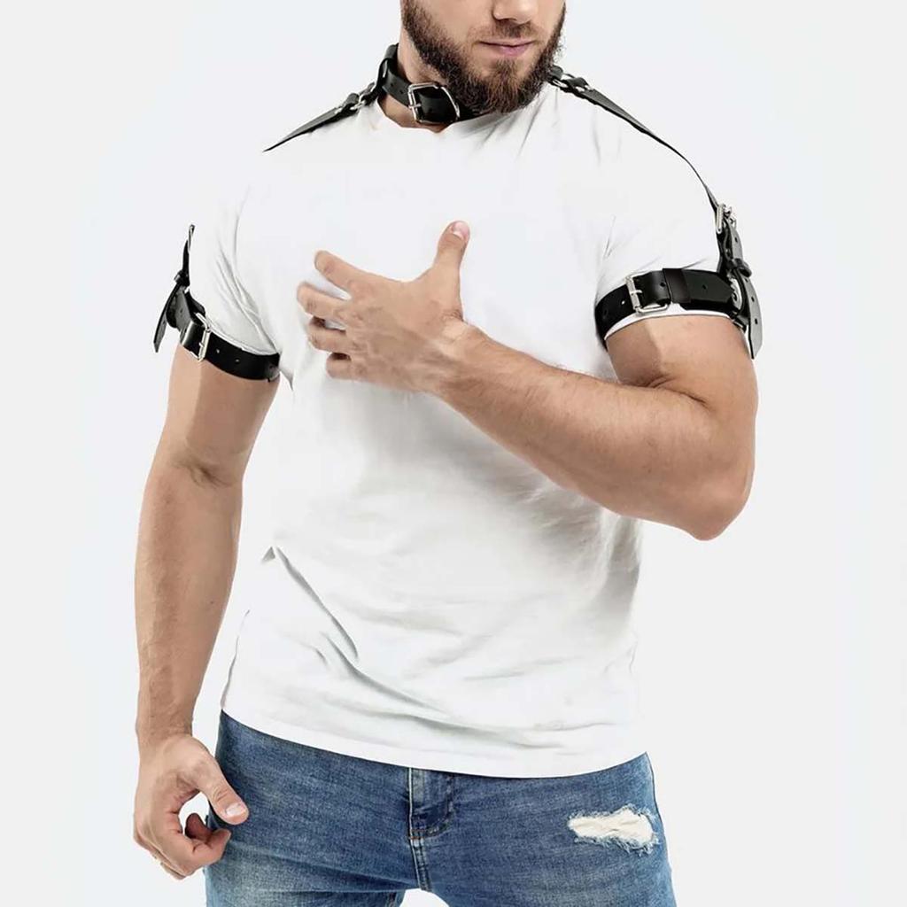 Мужские кожаные подтяжки ремень бондажные ремни для тела модные регулируемые подтяжки подтяжка с панк портупеей ремнями экзотический аксессуар