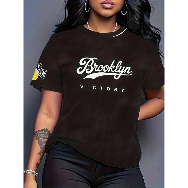 Comfortable Loose Fit Cotton Blend Crew Neck Short Sleeve Tee With 3D Print Design Women 2025