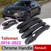 Черный чехол для внешней дверной ручки из углеродного волокна для Renault Talisman Samsung SM6 2016 ~ 2022, аксессуары, набор наклеек для отделки