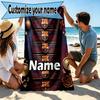 Custom Name Personalized FOOTBALL Club Barcelona Print Beach Towel, for Trip Camping Beach Party Home Decor, Birthday Gift for Family & Friends