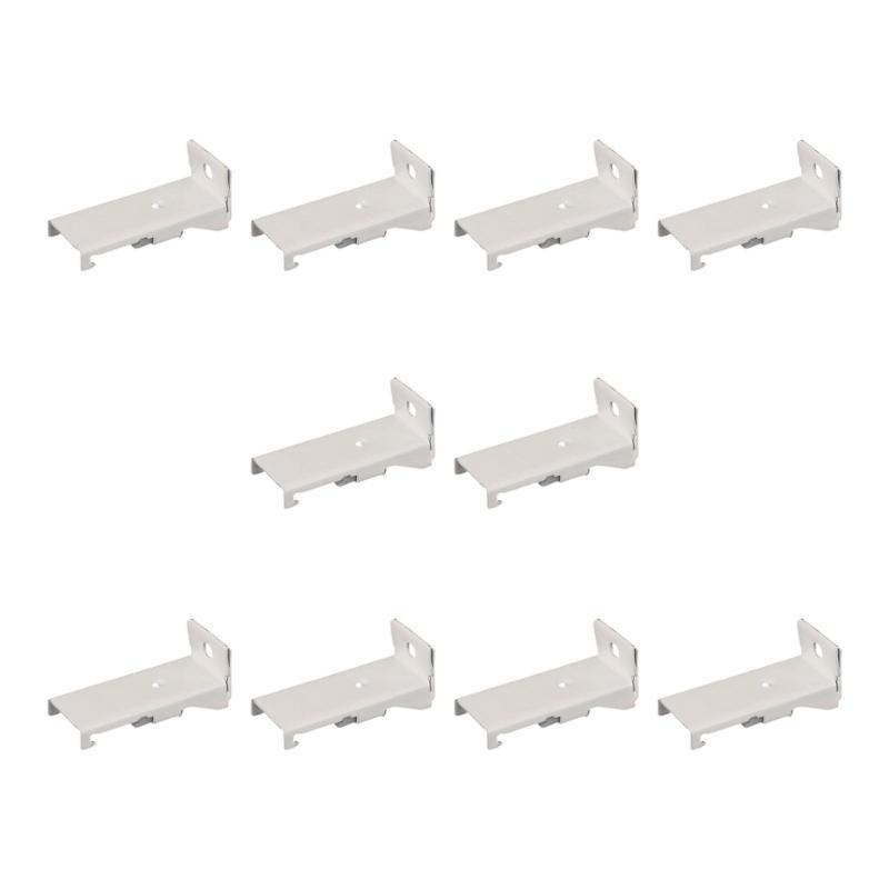 10Pc Wall Mount Curtain Rails Brackets Heavy Duty Metal Side Fixings Tool Quick Installation Design Curtain Track Holder