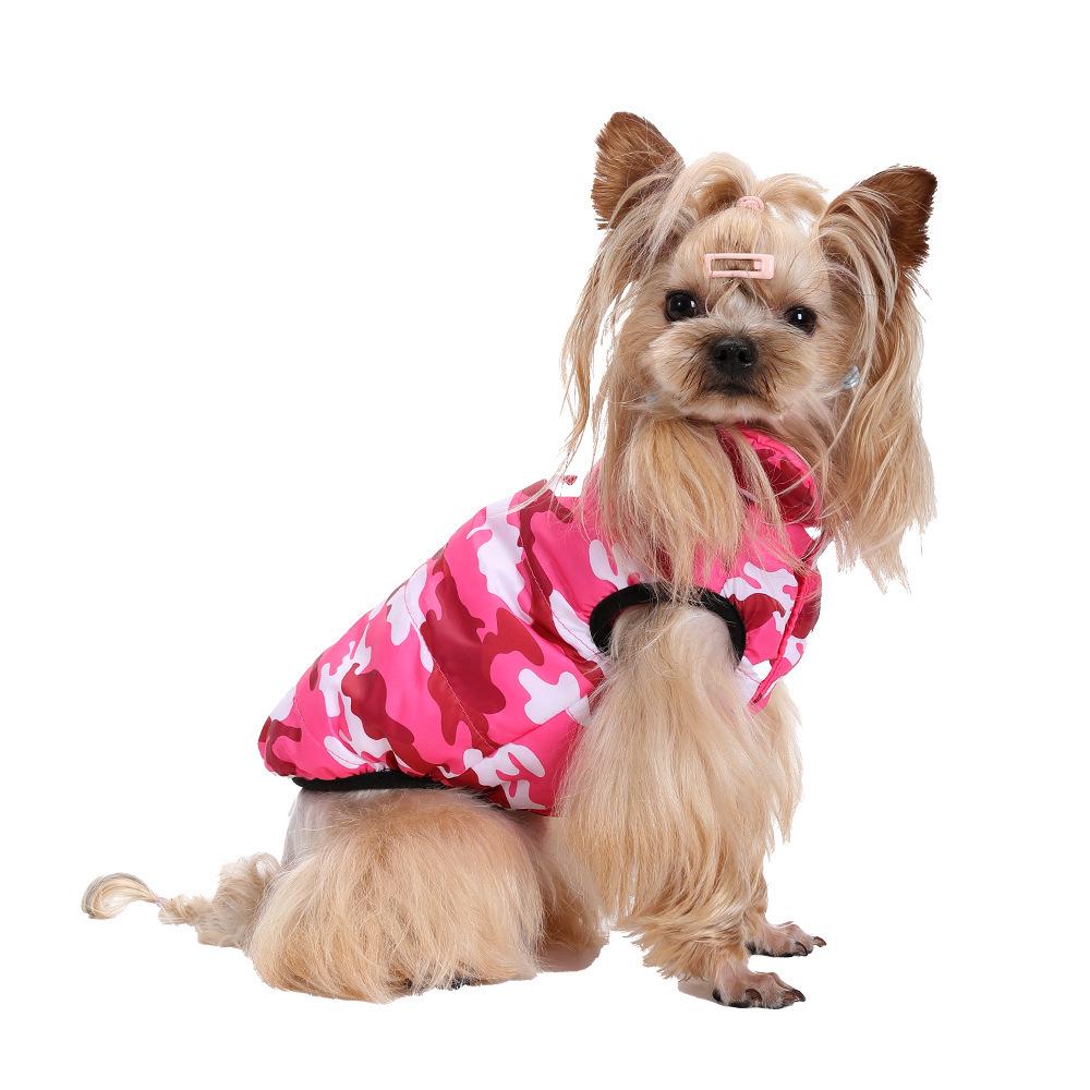 Reversible Camouflage Vest for Pomeranian & Bichon: Small Dog Winter Coat