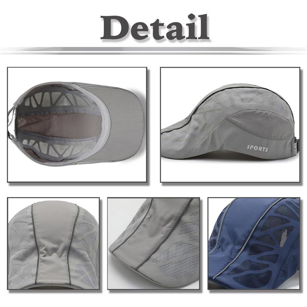 Hat Cap Mesh Sunshade Quick Drying Outdoor Casual Simple CZA501 [White Fang] Men's (Light Gray)