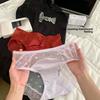 Women's Spring Summer Sexy Lace 10A Antibacterial Extended Crotch Mid Waist Panties