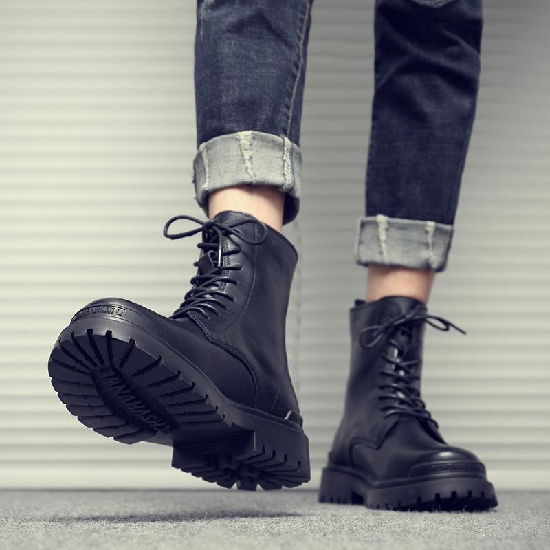 Мужские ботинки Martin, мужские ботинки Locomotive, флисовые термостойкие британские модные мужские ботинки, высокие кожаные ботинки M08-C