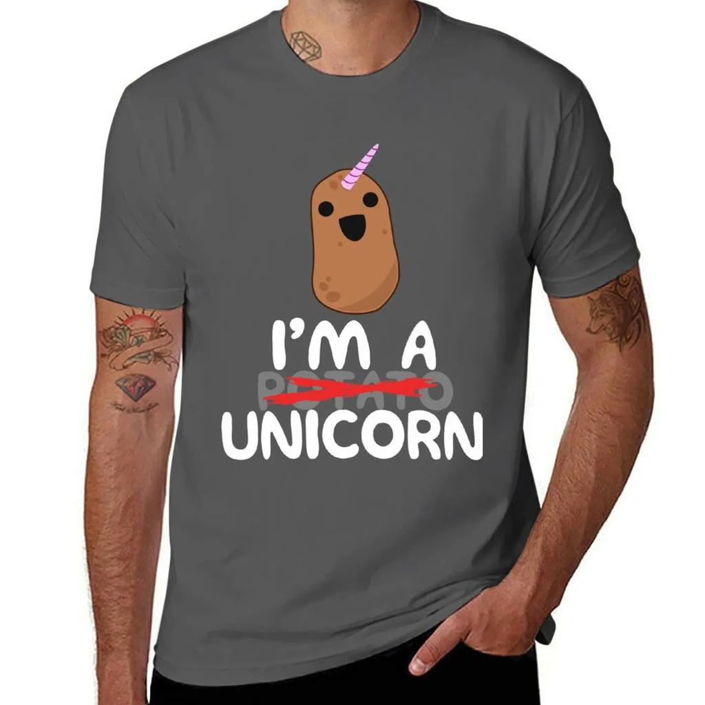 I'm A Potato Unicorn - Funny Potato Shirt, Potatoes Gag Gift T-Shirt summer clothes blue archive oversized mens white t shirts