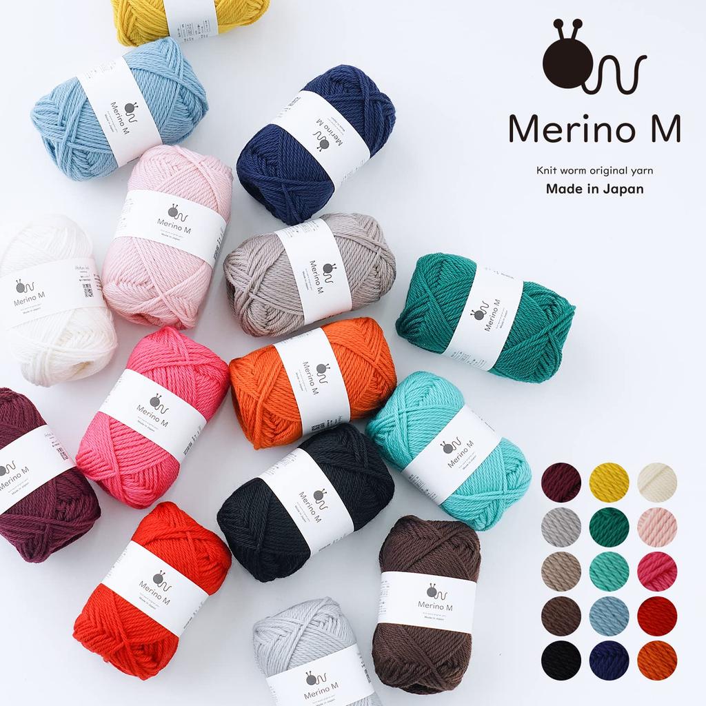 Пряжа из сырой шерсти Knitworm MerinoM Merino M средней толщины 40 г 80 м 8 цветов в упаковке примерно. (2.Темный)
