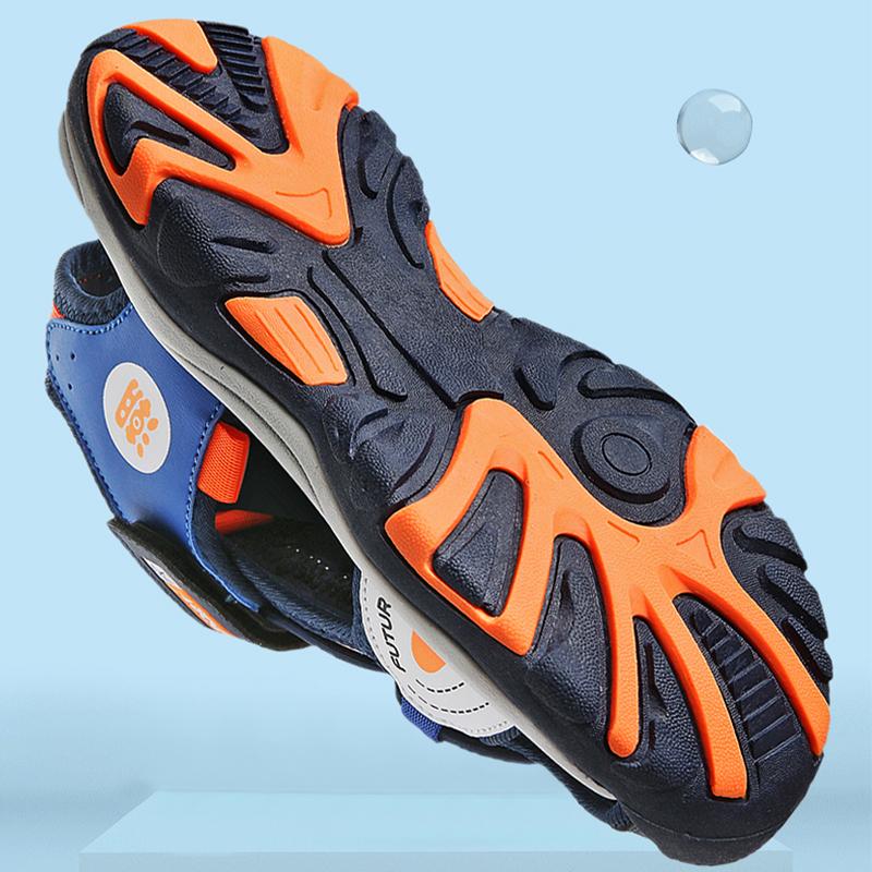 Летние пляжные детские сандалии для воды, модная обувь, уличная нескользящая кожаная обувь с мягкой подошвой для мальчиков, удобная обувь для девочек