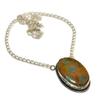 Bamboo Jasper Gemstone 925 Silver Plated Handmade Jewelry Necklace 18"