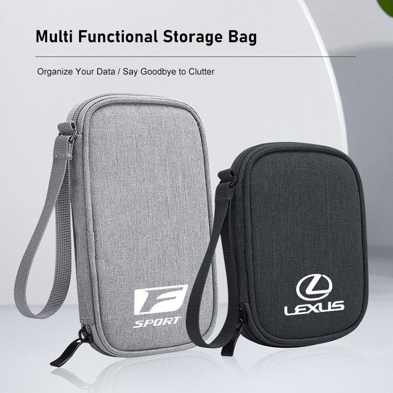 Car Key Bag ID Card Earphone Charger Storage Box For Lexus F-SPORT ES RX NX LS UX LM LX GX LC RZ IS CT GS RC HS SC TX LBX IS300