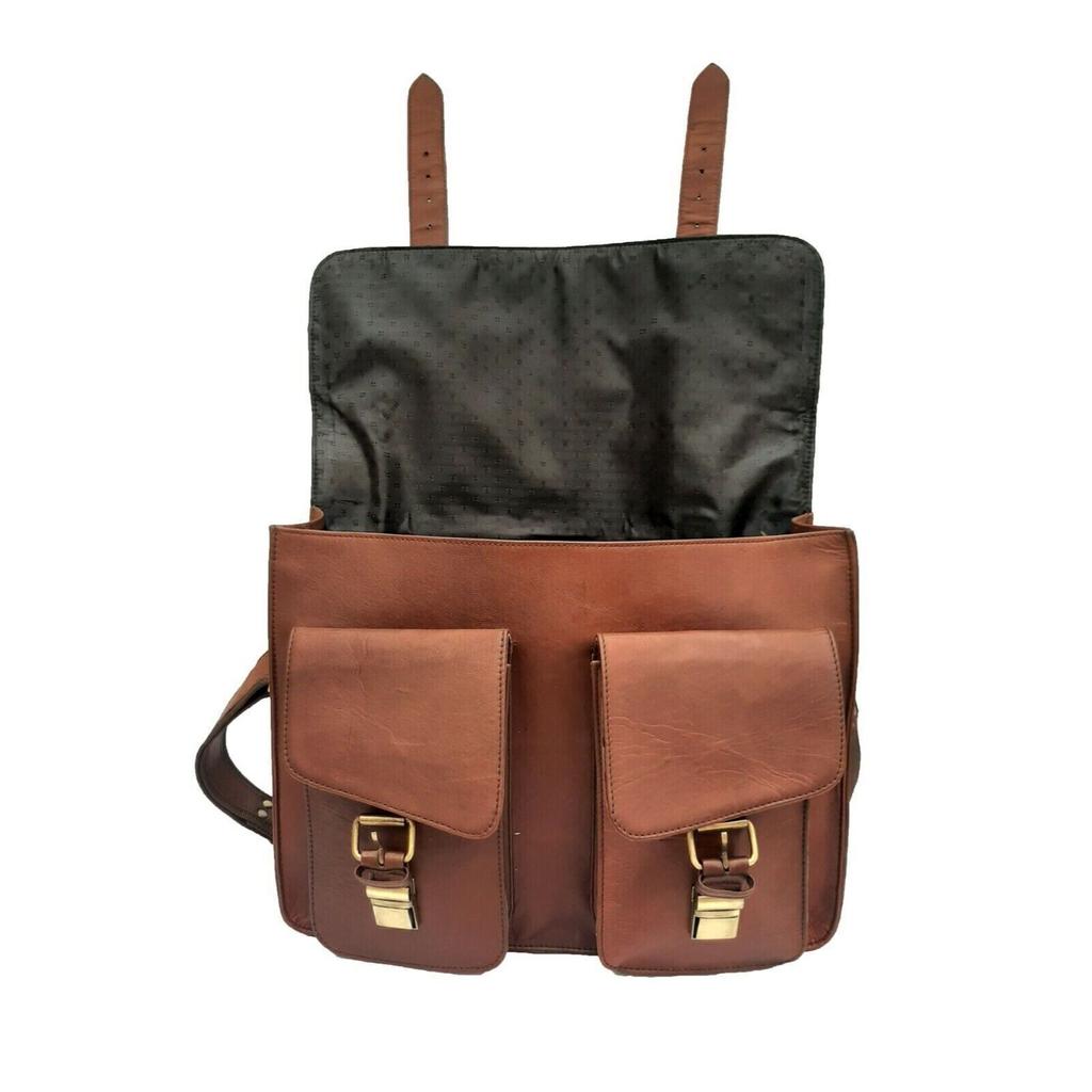 Новый винтажный портфель-портфель из мягкой кожи, сумка через плечо для ноутбука