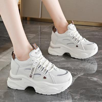 Женские белые кроссовки на платформе, дышащие сетчатые кроссовки для бега для мухер, толстая подошва, нескользящие, повседневные спортивные сандалии, обувь