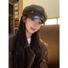 New Woolen Cap Female Black Casual Retro Versatile Painter Beret Showing Face Small Star Anise Hat