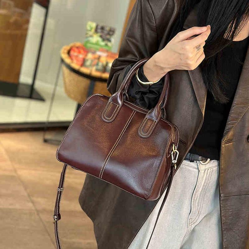 Женская сумка большой вместимости Crossbody Bag Premium Premium Layer Натуральная кожа