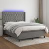 VidaXL Slat Bed Base with Mattress and LED, Upholstered Bed, Double Bed, Adult Bedroom Interior Bed, 3138558