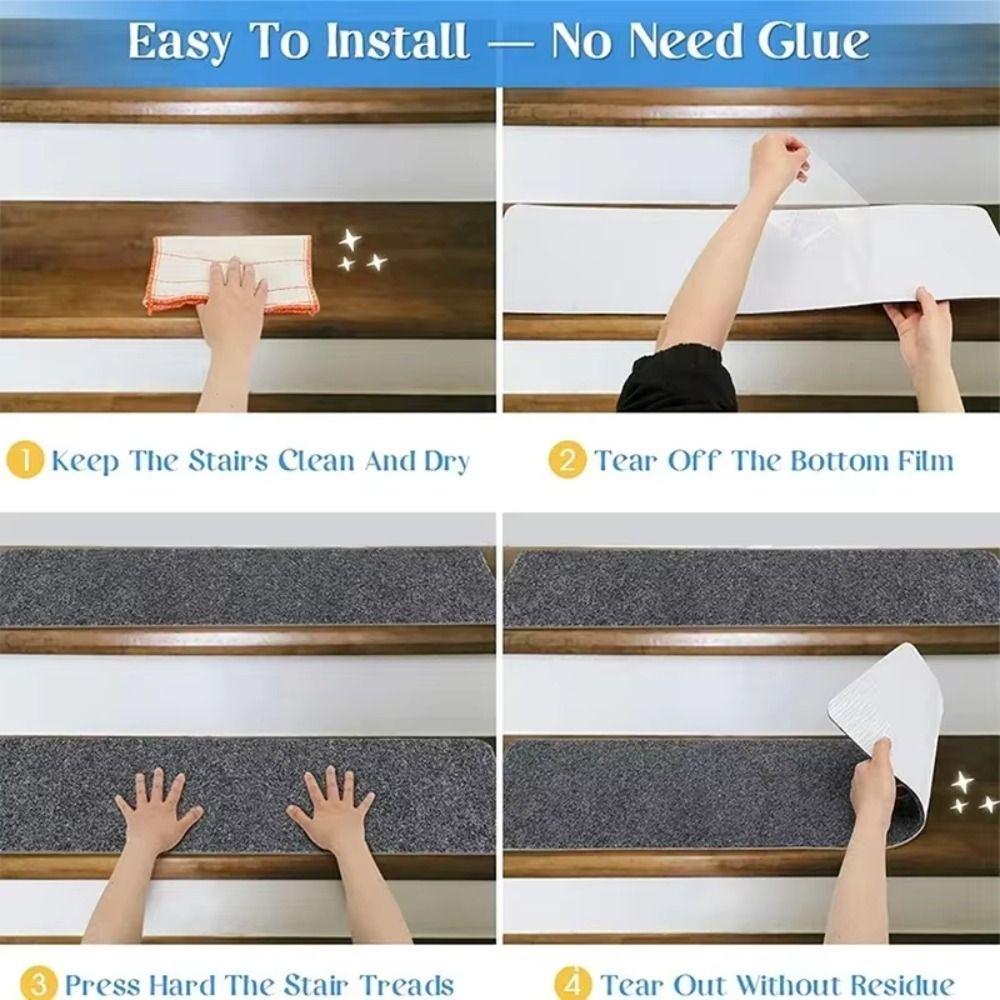 Self-adhesive Stair Tread Carpet Mat 76X20cm Door Mat New Protection Cover Pads Home Decor