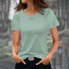 Women's Fashionable Casual Solid Color Short Sleeved Round Neck T-shirt Top