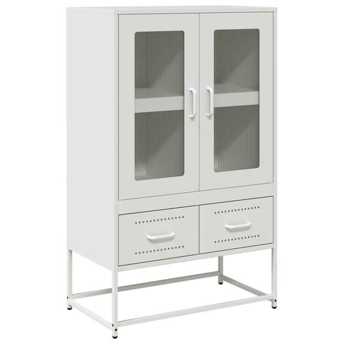 VidaXL Buffet haut blanc 68x39x111,5 cm acier, armoire, armoire de rangement, buffet haut, armoire latérale, armoire haute, 853367