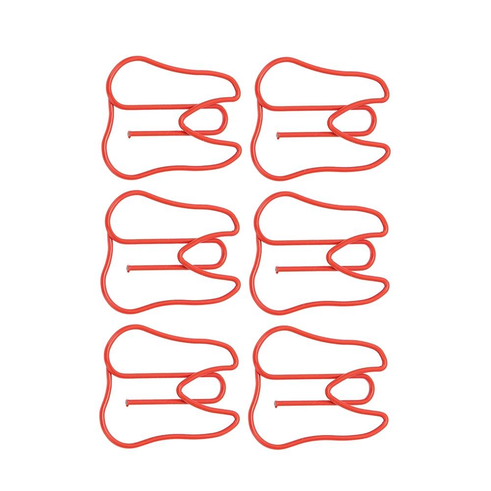100Pcs Tooth Shape Cute Paper Clips Red /Yellow Metal Paper Clip Shaped Paper Clips Office Use