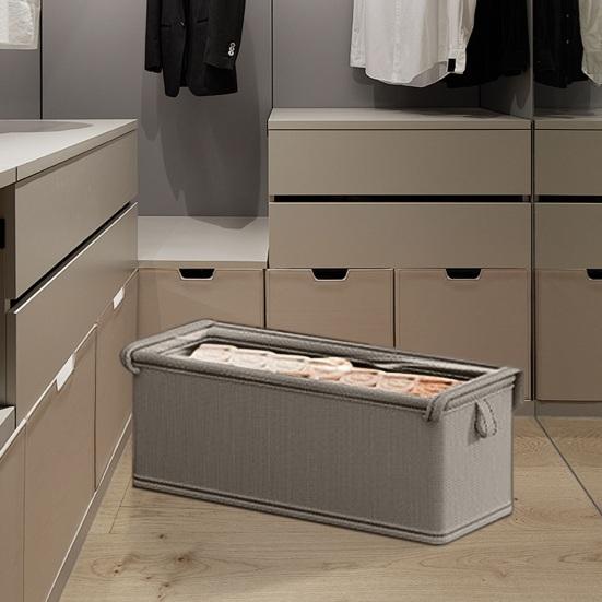 Large Storage Basket with Visible Window And Dustproof Lid Large Capacity Foldable Clothes Quilt Blanket Storage Box Wardrobe Organizer Underwear