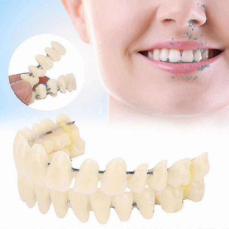 Yougang Boutique Smile Snap On False Teeth Upper Lower Dental Veneers Dentures Tooth Cover Set
