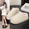 Женские зимние теплые хлопковые ботинки большого размера на толстой подошве без каблука