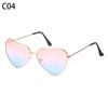 Vintage Ocean Lenses Outdoor Goggles Metal Frame Heart Shaped Sunglasses Sun Glasses Gradient