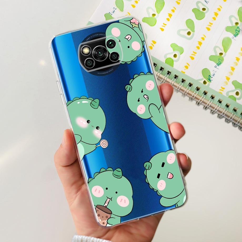 Для Xiaomi Poco X3 Pro PocoX3 Чехол Мягкий Силикон Прозрачный ТПУ Чехол Модный Буквы Мультфильм Милый Рисунок Для Xiomi Poco X3Pro x 3 Сумка