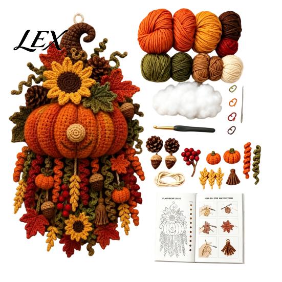 DIY Holiday Decoration Sets Seasonal Crochet Door Hanger Kit, 3D Gnome Knit Hanging Theme Hangers Crafts, Beginners Handmade Ornament for Christmas