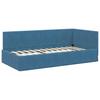 Corner Bed Frame with Mattress and Headboard 2 pcs Blue Velvet